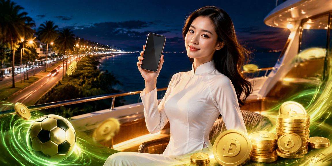 Người phụ nữ mặc áo dài tại Mũi Né đăng ký nhận thưởng và khám phá chương trình VIP qua điện thoại